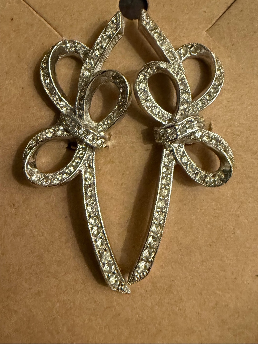 Kenneth Jay Lane Excellent Crystal Bow Clip Earrings